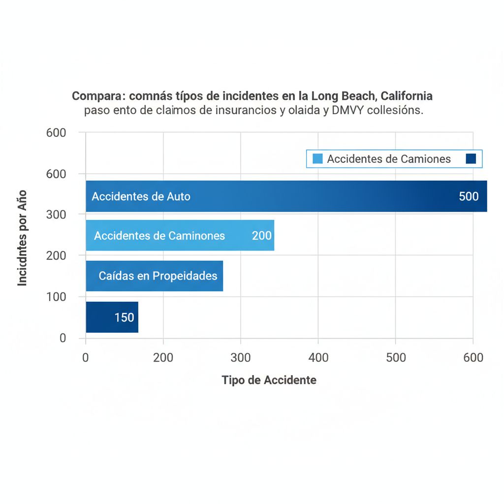 Gráfico de barras horizontal mostrando comparación de tipos de accidentes en Long Beach sin texto de título
