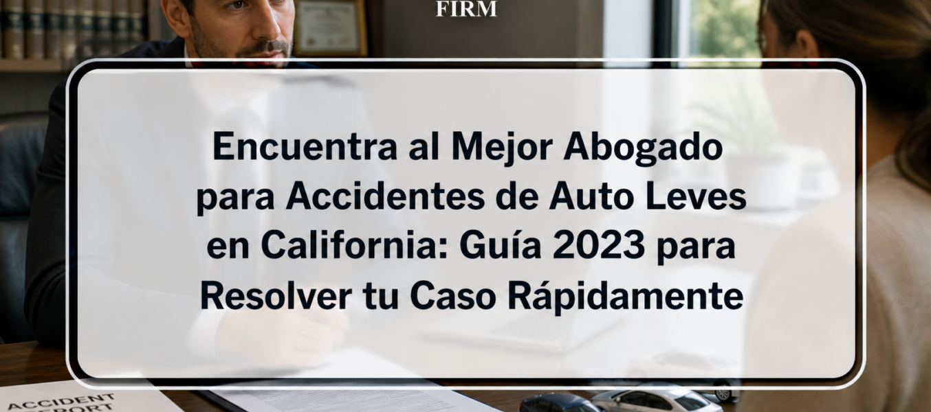 Encuentra al Mejor Abogado para Accidentes de Auto Leves en California: Guía 2023 para Resolver tu Caso Rápidamente